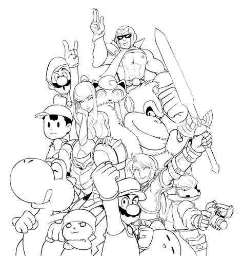 Download them all free today. . Super smash bros ultimate coloring pages